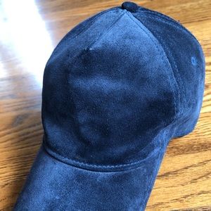 rag & bone suede baseball cap- navy blue!
